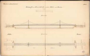 Straßenbrücke Köln-Deutz Schinkelwettbewerb 1892: Anischt, Grundriss 1:500