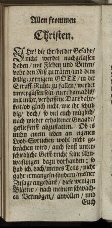 Allen frommen Christen.