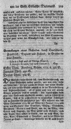 Bemerkungen eines Reisenden durch Deutschland, Frankreich, England und Holland. T.1-3.
