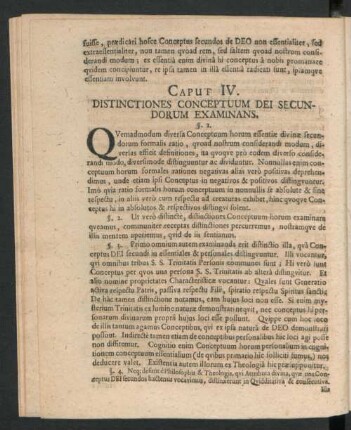 Caput IV. Distinctiones Conceptuum Dei Secundorum Examinans.