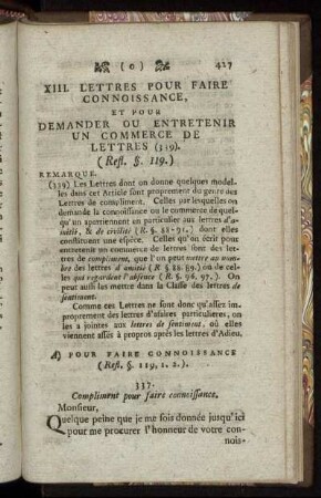 XIII. Lettres Pour Faire Connoissance, Et Pour Demander Ou Entretenir Un Commerce De Lettres.