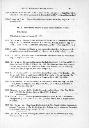 XI.3.d Bibliotheken, Archive, Museen, wissenschaftliche Institute