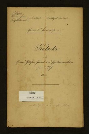 Steuerkataster (Kataster der Grund-, Häuser- und Erwerbssteuer; Abschriften)