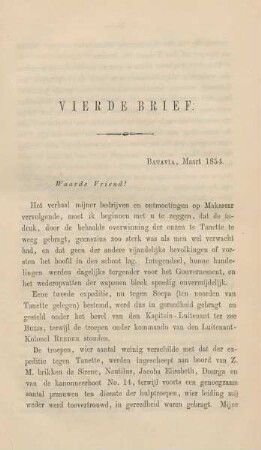 Vierde brief. Batavia, Maart 1854