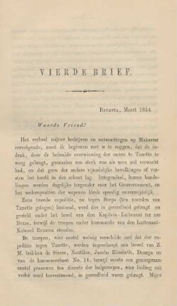 Vierde brief. Batavia, Maart 1854