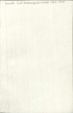 Dezennaltabellen 1901 - 1910 Heiraten und Sterbefälle Wald