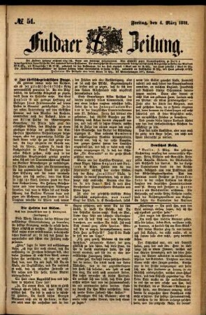 Ausgabe vom Freitag, den 04. März 1881.
