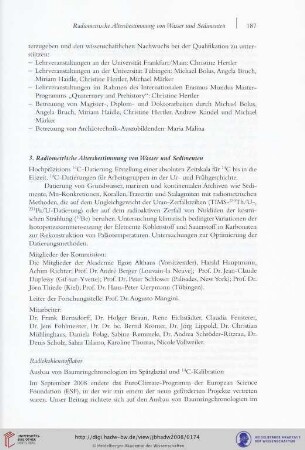 3. Radiometrische Altersbestimmung von Wasser und Sedimenten