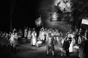 Szenenbilder aus "Schwarzer Peter", Oper für kleine und große Leute nach dem niederdeutschen Märchen "Erica" von Heinrich Traulsen mit Musik von Norbert Schultze, Libretto von Walter Lieck. Städtische Oper Berlin, 04.12.1959