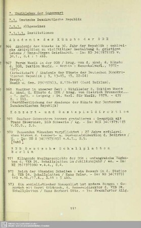 7. Musikleben der Gegenwart