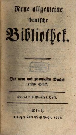 Neue allgemeine deutsche Bibliothek. 29. 1797