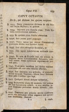 239-272, Caput Octavum. De iis, qui divinum hnc epulum recipiunt.