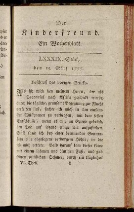 LXXXIX. Stück, den 15. März 1777