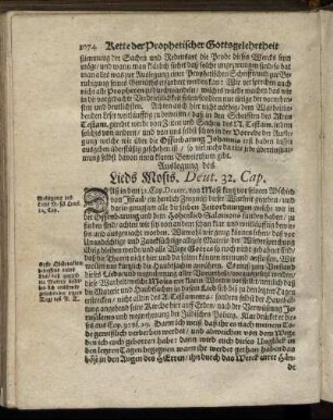 Auslegung des Lieds Mosis [...] – Kurtze Vergleichung Einiger Weissagungen Esaiæ