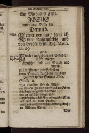 Am Michaelis Feste. Jesus unter dem Bilde der Demuth