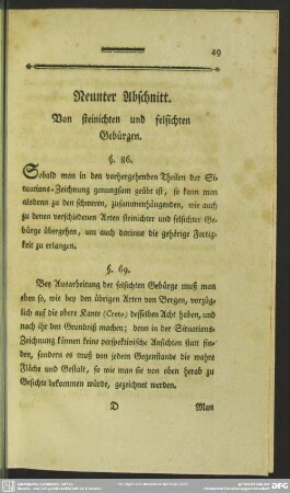 Neunter Abschnitt. Von steinichten und felsichten Gebürgen
