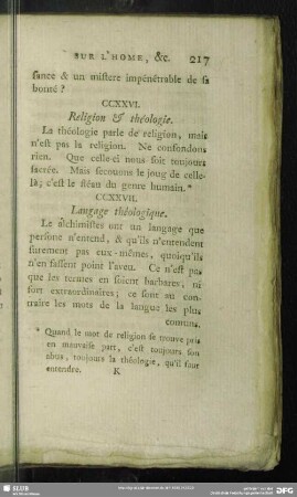 CCXXVII. Langage théologique