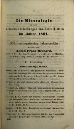 Correspondenzblatt des Zoologisch-Mineralogischen Vereines in Regensburg. 19. 1865