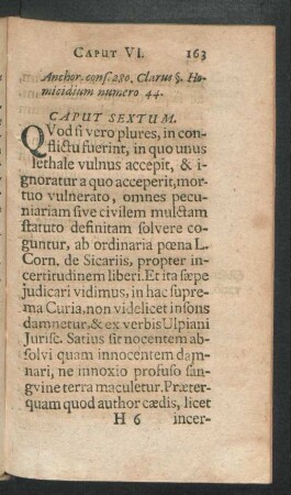 Caput Sextum.