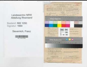 Entnazifizierung Franz Sievernich , geb. 10.11.1904 (Vermessungstechniker)