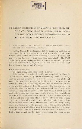 On sundry collections of mammals