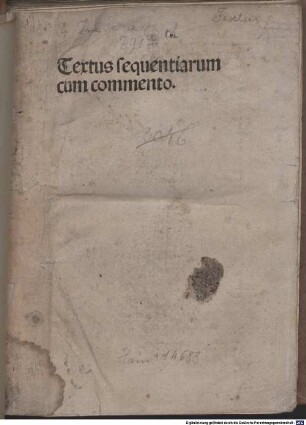 Textus sequentiarum : cum commento