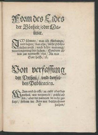 Form des Eides der Bösheit ...