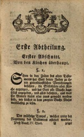 Lukas Vochs, Ingenieur und Architekt ... Bürgerliche Baukunst, 4. Worinnen von römischkatholischen und protestantischen Kirchen und Klöstern gehandelt wird