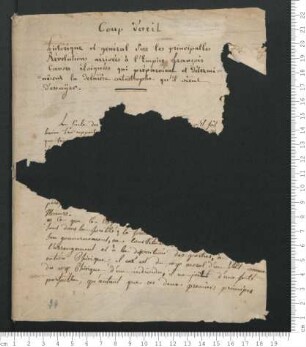 "Coup d'oeil historique et genéral Sur les principalles Révolutions arrivés à l'Empire françois - Causes éloignées qui préparoient et déterminerênt la dernière catastrophe qu'il vient d'essuyer"