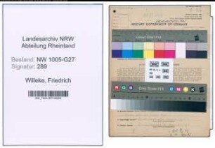 Entnazifizierung Friedrich Willeke , geb. 18.04.1916 (Vers.Vertreter)