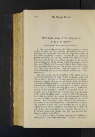 England and the Eurasian