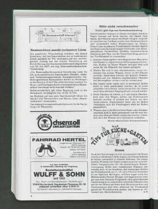 Rasenmähen macht (mitunter) Lärm