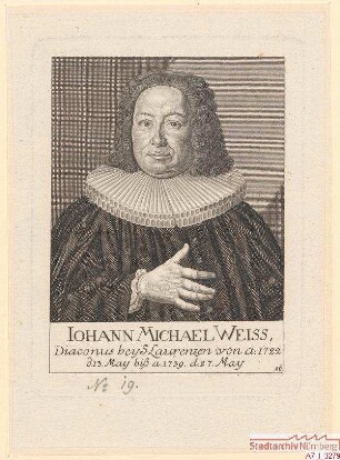 Johann Michael Weiss (Weiß), Diakon bei St. Sebald