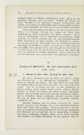 III. Ausgang des Mittelalters. Die ersten habsburgischen Kaiser 1438-1519