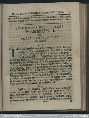 Sectio Prior Sive Generalis