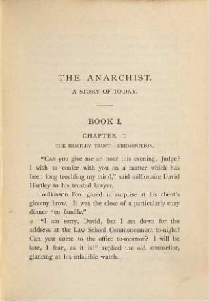 The anarchist : a story of to-day, 1