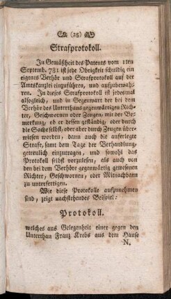Strafprotokoll.