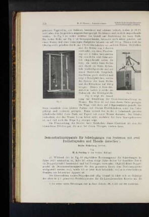 Demonstrationsapparate für Schwingungen von Systemen mit zwei Freiheitsgraden und Theorie derselben.