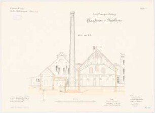 Bekleidungsamt des VII. Armeekorps, Münster: Kessel- und Maschinenhaus: Längsschnitt 1:100