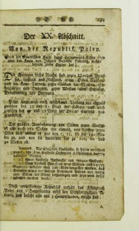 Der XX. Abschnitt. Von der Republik Polen