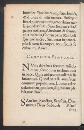 Canticum Simeonis.