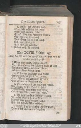 Der XCVIII. Psalm. 98.