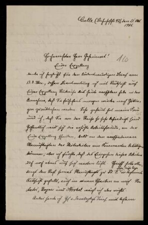 110: Brief von Otto Strecker an Gottlieb Planck, Celle, 21.10.1906