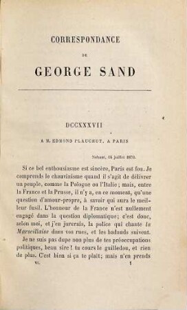 Correspondance 1812 - 1876 : (Sand), 6