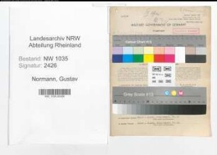 Entnazifizierung Gustav Normann , geb. 24.04.1890 (Fahrsteiger)