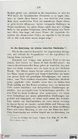 10: Die Entstehung der älteren römischen Geschichte. *)