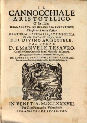 Il cannocchiale Aristotelico