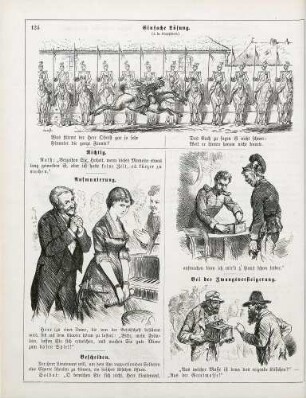 "Einfache Lösung (à la Klapphorn)" "Aufmunterung" "Bescheiden" "Bei der Zwangsversteigerung"