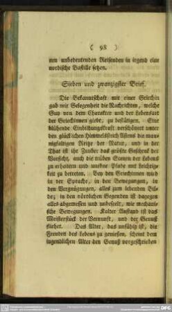 Sieben und zwanzigster Brief