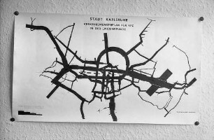 Verkehrsmengenplan der Stadt Karlsruhe für Kraftfahrzeuge.